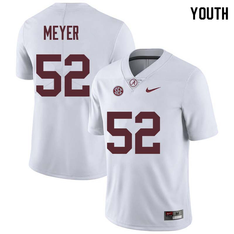 Youth #52 Scott Meyer Alabama Crimson Tide College Football Jerseys Sale-White
